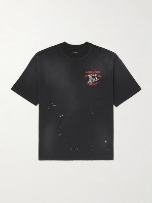Bull Oversized Printed Distressed Cotton-Jersey T-Shirt