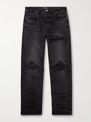 MX1 Straight-Leg Leather-Panelled Distressed Jeans MX1 Straight-Leg Leather-Panelled Distressed Jeans