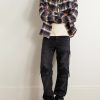 MX1 Straight-Leg Leather-Panelled Distressed Jeans - OU