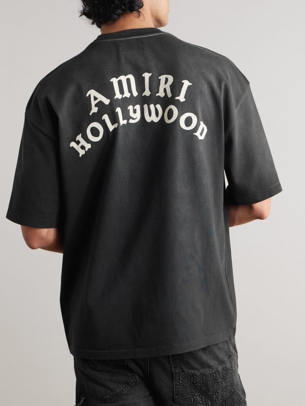 Hollywood Logo-Print Cotton-Jersey T-Shirt - BK Hollywood Logo-Print Cotton-Jersey T-Shirt - BK