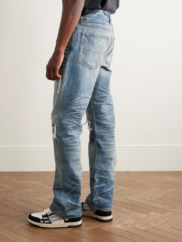 MX1 Straight-Leg Panelled Distressed Jeans - BK MX1 Straight-Leg Panelled Distressed Jeans - BK