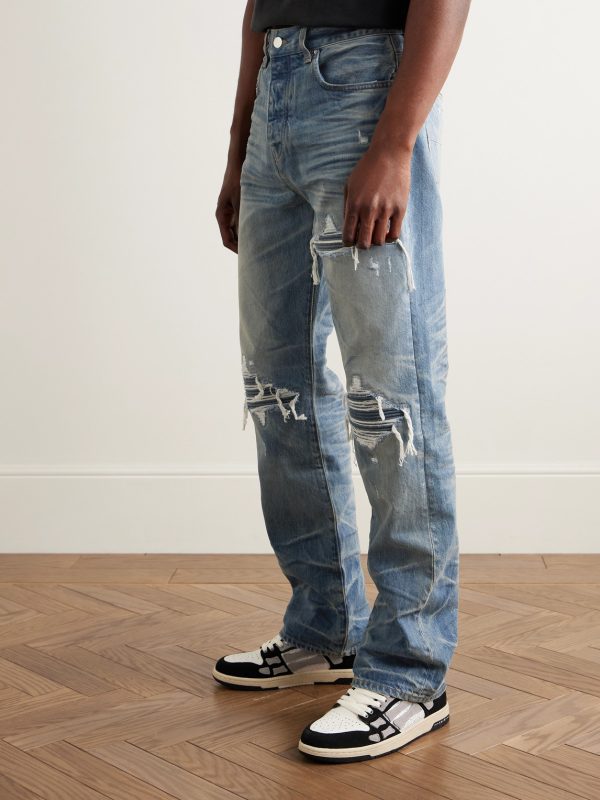 MX1 Straight-Leg Panelled Distressed Jeans - FR MX1 Straight-Leg Panelled Distressed Jeans - FR