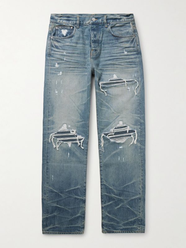 MX1 Straight-Leg Panelled Distressed Jeans MX1 Straight-Leg Panelled Distressed Jeans
