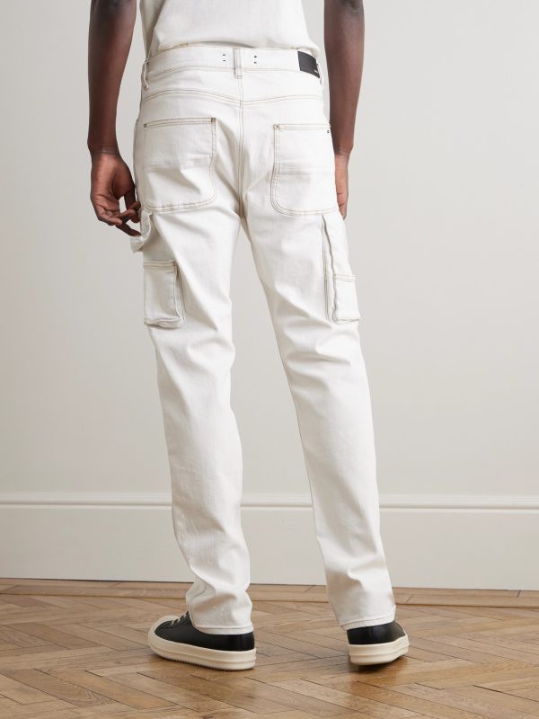 Slim-Fit Straight-Leg Logo-Print Paint-Splattered Jeans - BK Slim-Fit Straight-Leg Logo-Print Paint-Splattered Jeans - BK