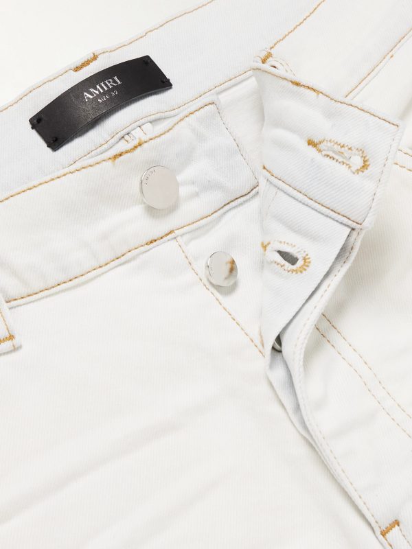 Slim-Fit Straight-Leg Logo-Print Paint-Splattered Jeans - E1 Slim-Fit Straight-Leg Logo-Print Paint-Splattered Jeans - E1