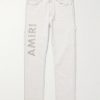 Slim-Fit Straight-Leg Logo-Print Paint-Splattered Jeans Slim-Fit Straight-Leg Logo-Print Paint-Splattered Jeans