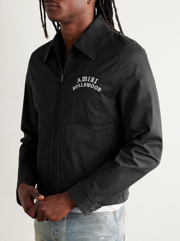 Logo-Flocked Cotton-Blend Blouson Jacket - FR Logo-Flocked Cotton-Blend Blouson Jacket - FR