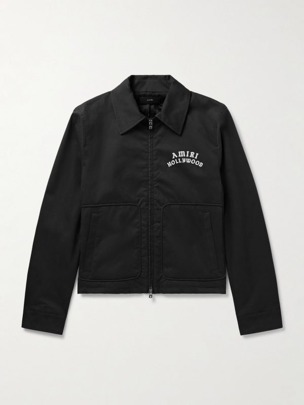 Logo-Flocked Cotton-Blend Blouson Jacket Logo-Flocked Cotton-Blend Blouson Jacket