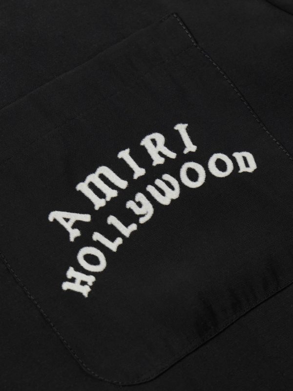 Convertible-Collar Logo-Flocked Modal-Blend Shirt - CU Convertible-Collar Logo-Flocked Modal-Blend Shirt - CU