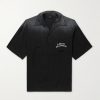 Convertible-Collar Logo-Flocked Modal-Blend Shirt Convertible-Collar Logo-Flocked Modal-Blend Shirt