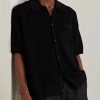 Logo-Embroidered Crocheted Cotton Shirt - FR Logo-Embroidered Crocheted Cotton Shirt - FR