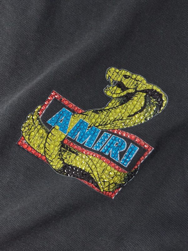 Crystal Cobra Embellished Printed Cotton-Blend Jersey T-Shirt - CU Crystal Cobra Embellished Printed Cotton-Blend Jersey T-Shirt - CU