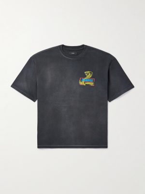 Crystal Cobra Embellished Printed Cotton-Blend Jersey T-Shirt
