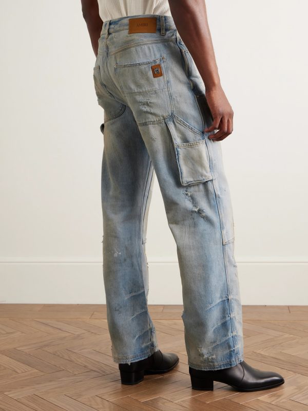 Carpenter Straight-Leg Distressed Jeans - BK