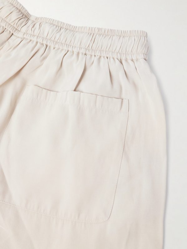 Hollywood Straight-Leg Logo-Flocked Modal-Blend Drawstring Shorts - CU Hollywood Straight-Leg Logo-Flocked Modal-Blend Drawstring Shorts - CU