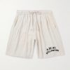 Hollywood Straight-Leg Logo-Flocked Modal-Blend Drawstring Shorts Hollywood Straight-Leg Logo-Flocked Modal-Blend Drawstring Shorts