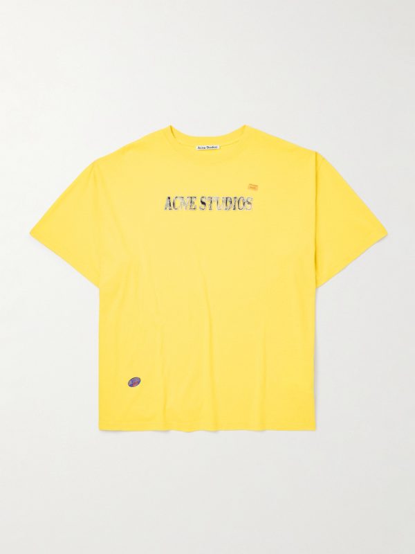 Oversized Logo-Appliquéd Cotton and Hemp-Blend Jersey T-Shirt Oversized Logo-Appliquéd Cotton and Hemp-Blend Jersey T-Shirt