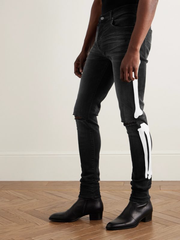 Bones Skinny-Fit Appliquéd Distressed Jeans - FR