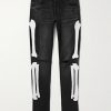 Bones Skinny-Fit Appliquéd Distressed Jeans