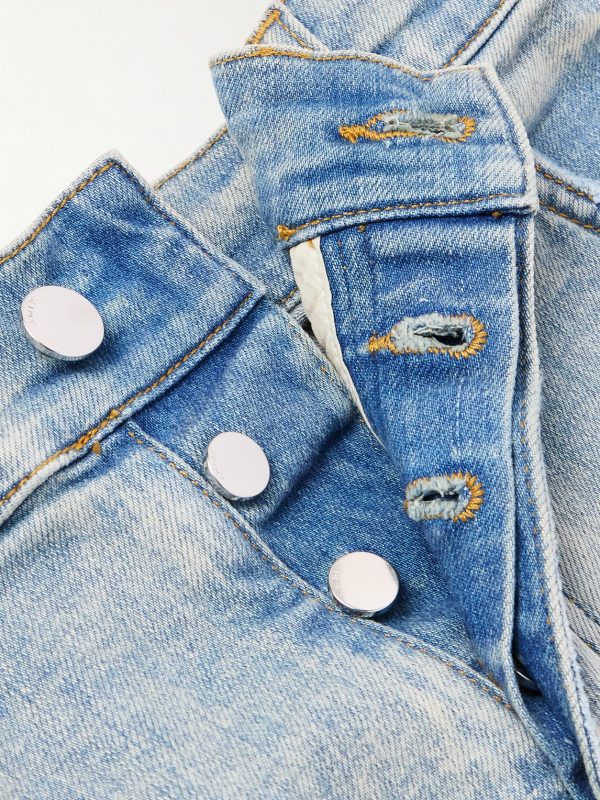 Aloha Thrasher Skinny-Fit Distressed Embellished Panelled Jeans - E1