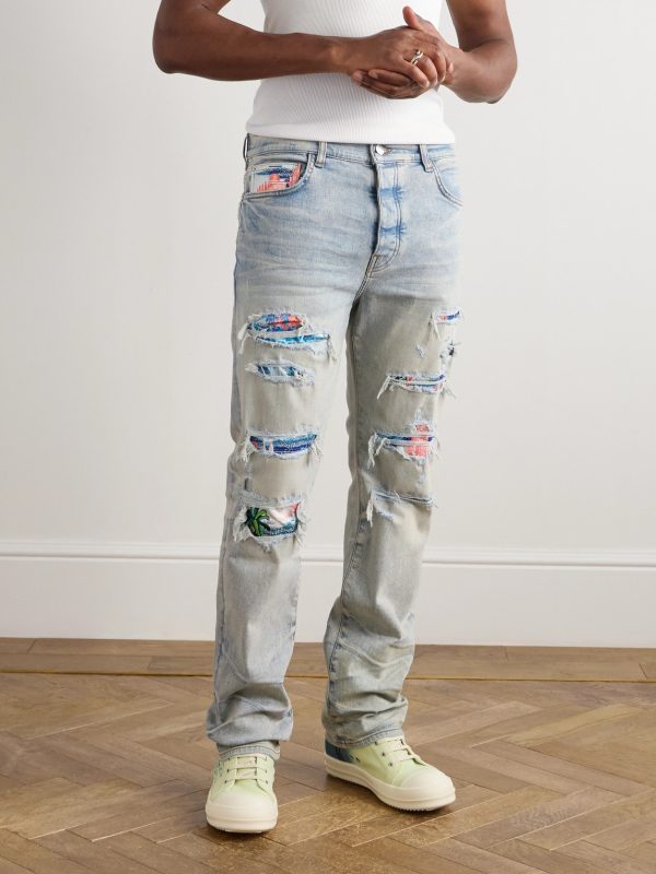 Aloha Thrasher Skinny-Fit Distressed Embellished Panelled Jeans - FR