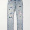 Aloha Thrasher Skinny-Fit Distressed Embellished Panelled Jeans