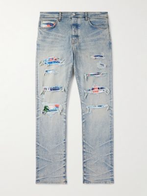 Aloha Thrasher Skinny-Fit Distressed Embellished Panelled Jeans Aloha Thrasher Skinny-Fit Distressed Embellished Panelled Jeans