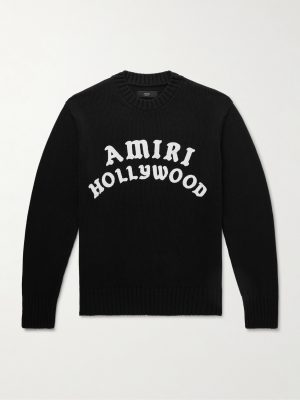 Hollywood Logo-Embroidered Cotton Sweater