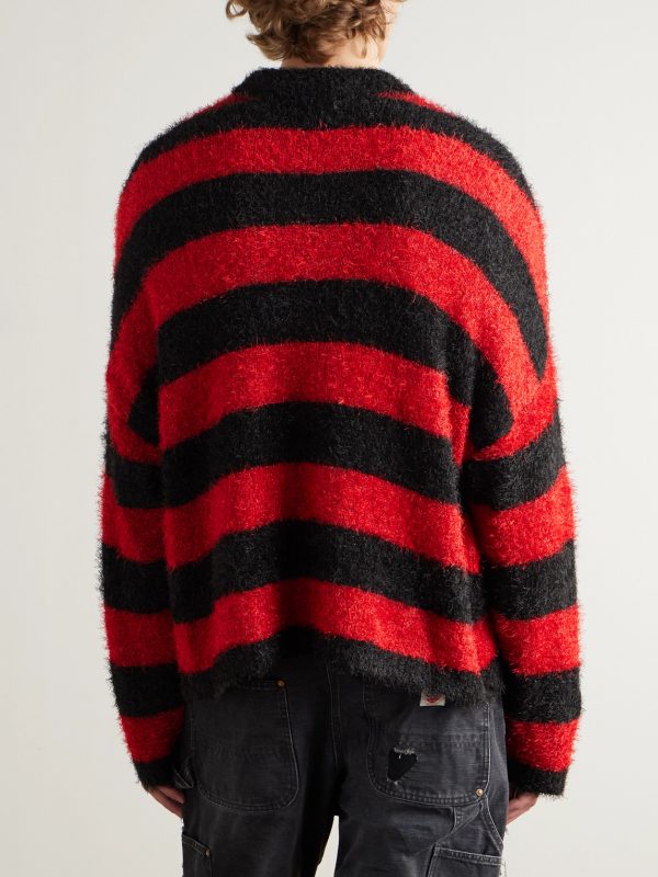 Glittered Striped Knitted Sweater - BK Glittered Striped Knitted Sweater - BK