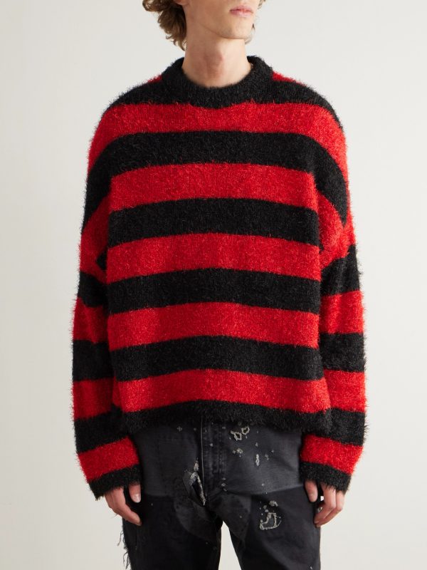 Glittered Striped Knitted Sweater - FR Glittered Striped Knitted Sweater - FR
