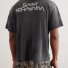 + Sorayama T-Rex Printed Distressed Cotton-Jersey T-Shirt - BK + Sorayama T-Rex Printed Distressed Cotton-Jersey T-Shirt - BK