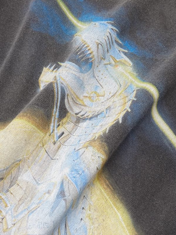 + Sorayama T-Rex Printed Distressed Cotton-Jersey T-Shirt - CU + Sorayama T-Rex Printed Distressed Cotton-Jersey T-Shirt - CU