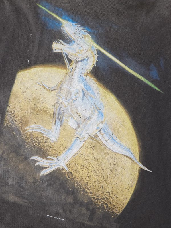 + Sorayama T-Rex Printed Distressed Cotton-Jersey T-Shirt - E1 + Sorayama T-Rex Printed Distressed Cotton-Jersey T-Shirt - E1