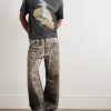 + Sorayama T-Rex Printed Distressed Cotton-Jersey T-Shirt - OU + Sorayama T-Rex Printed Distressed Cotton-Jersey T-Shirt - OU