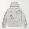 Printed Distressed Cotton-Jersey Hoodie