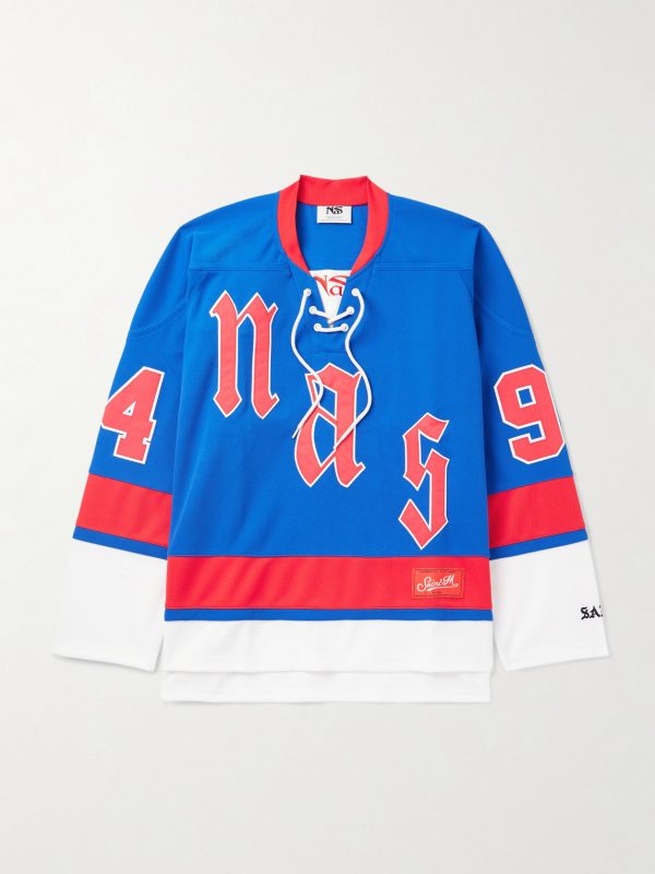 + Nas Logo-Appliquéd Jersey Shirt + Nas Logo-Appliquéd Jersey Shirt