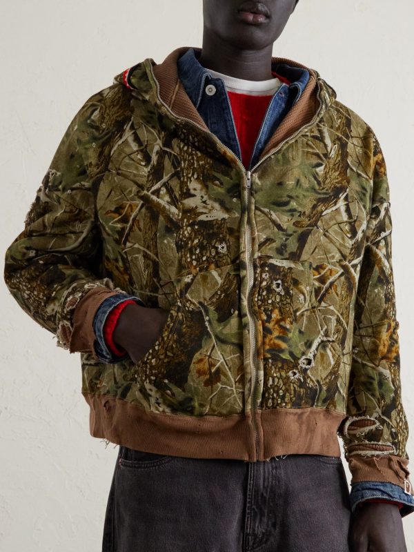+ BAPE Shark Camouflage-Print Cotton-Jersey Zip-Up Hoodie - FR + BAPE Shark Camouflage-Print Cotton-Jersey Zip-Up Hoodie - FR
