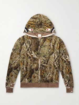 + BAPE Shark Camouflage-Print Cotton-Jersey Zip-Up Hoodie + BAPE Shark Camouflage-Print Cotton-Jersey Zip-Up Hoodie