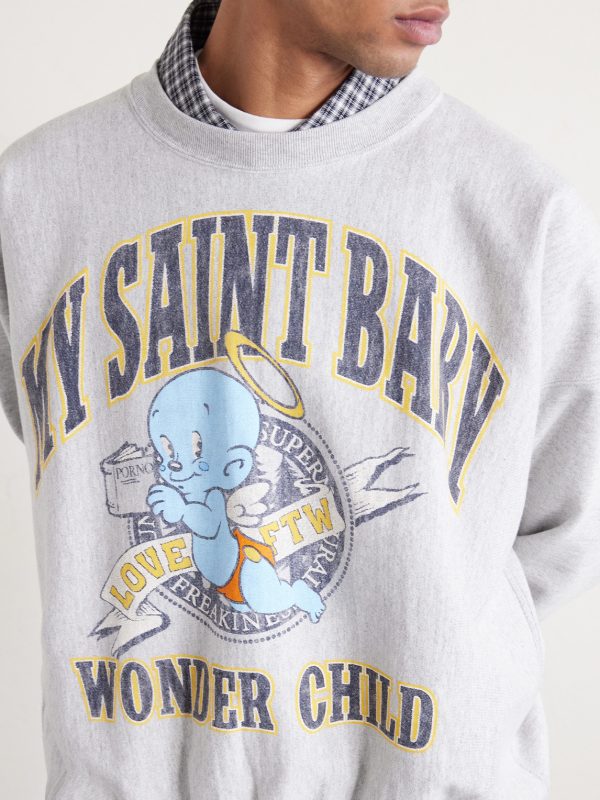 Printed Cotton-Blend Jersey Sweatshirt - CU