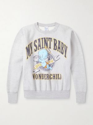 Printed Cotton-Blend Jersey Sweatshirt