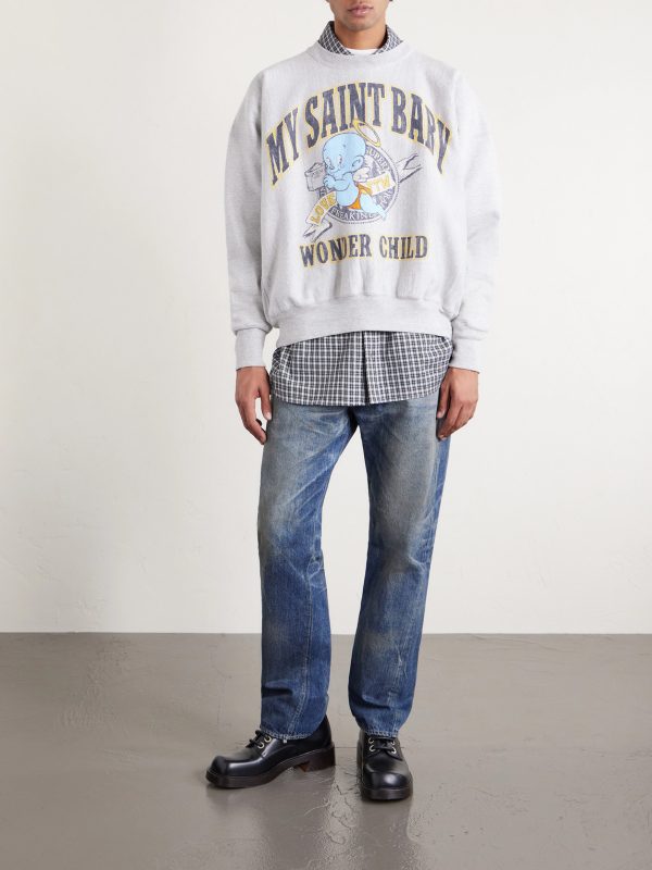 Printed Cotton-Blend Jersey Sweatshirt - OU