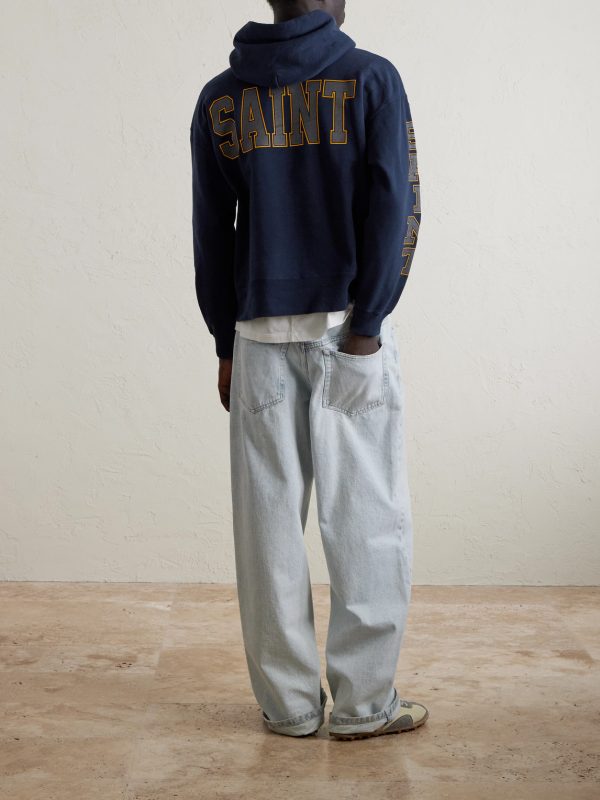 Saint College Printed Cotton Hoodie - BK