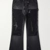 Slim-Fit Flared Double-Knee Distressed Jeans Slim-Fit Flared Double-Knee Distressed Jeans