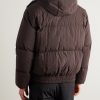 Quilted Shell Down Hooded Jacket - BK