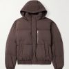 Quilted Shell Down Hooded Jacket