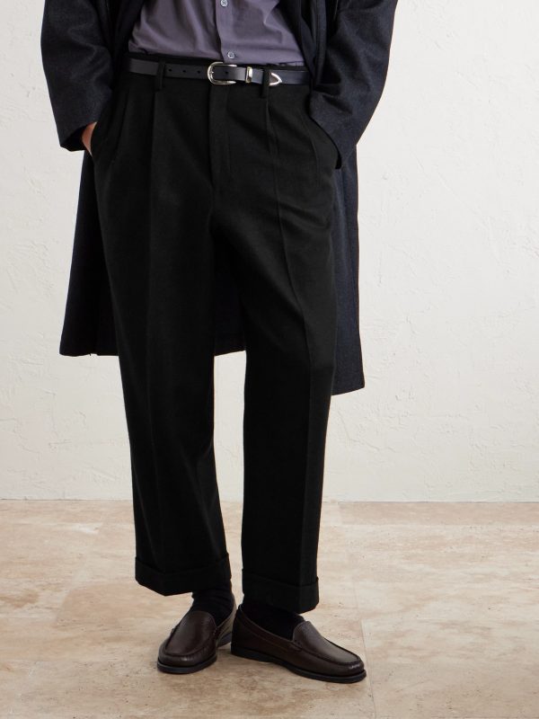 Straight-Leg Pleated Cashmere Trousers - FR Straight-Leg Pleated Cashmere Trousers - FR