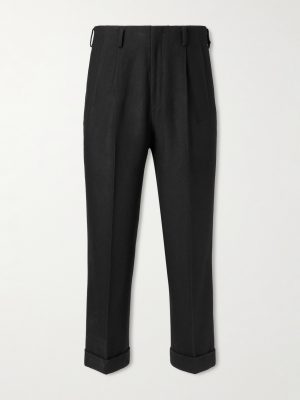 Straight-Leg Pleated Cashmere Trousers Straight-Leg Pleated Cashmere Trousers