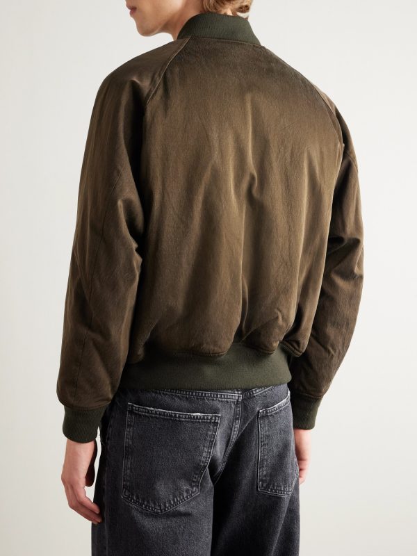 Padded Silk and Cotton-Blend Bomber Jacket - BK Padded Silk and Cotton-Blend Bomber Jacket - BK