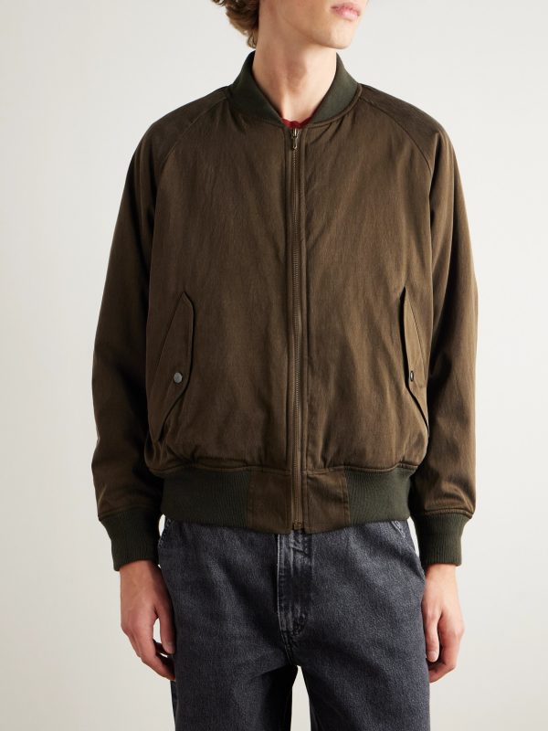 Padded Silk and Cotton-Blend Bomber Jacket - FR Padded Silk and Cotton-Blend Bomber Jacket - FR