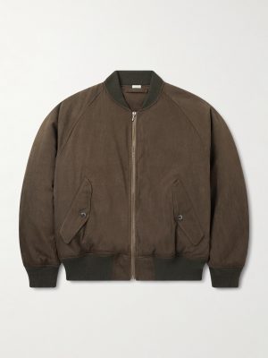 Padded Silk and Cotton-Blend Bomber Jacket Padded Silk and Cotton-Blend Bomber Jacket